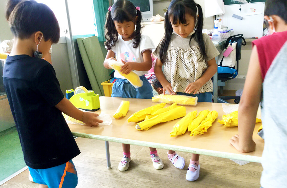 2021年7月 SuruSu上陽こども園 水遊びや泥んこ遊びの様子