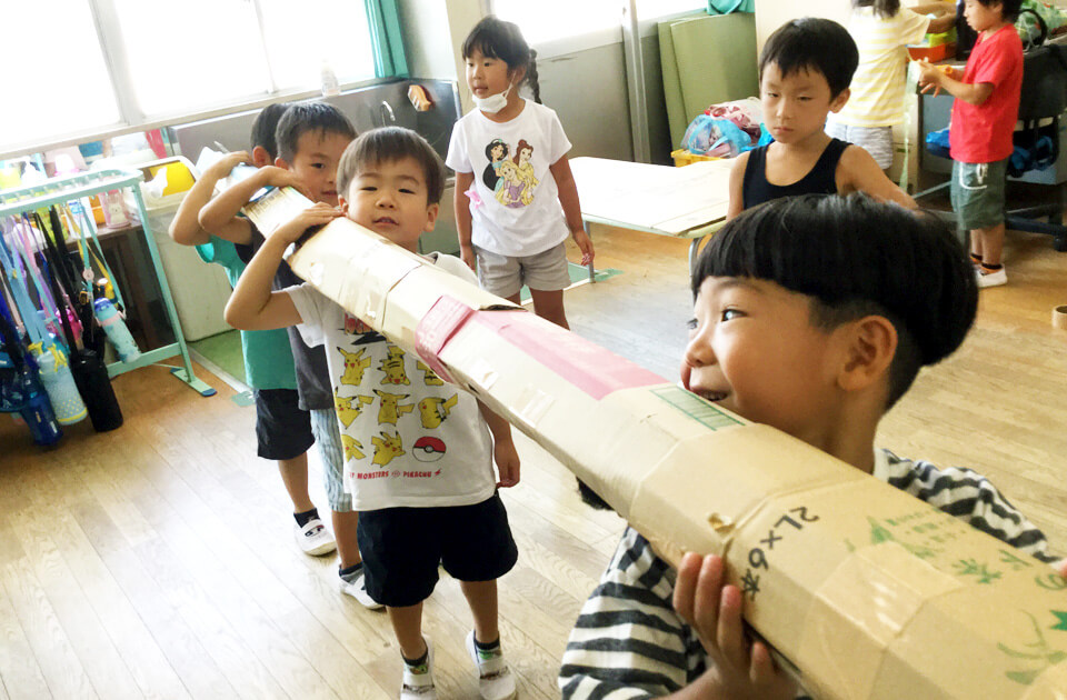 2021年7月 SuruSu上陽こども園 お神輿作りの様子