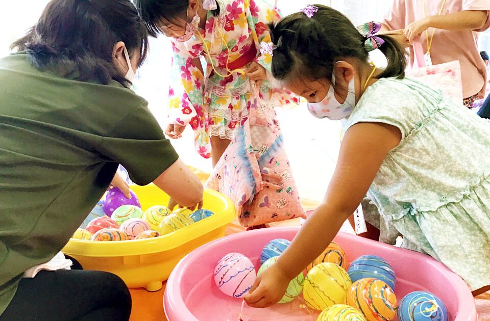 SuruSu祝昌こども園 夏祭りヨーヨーコーナーの様子 2021年7月