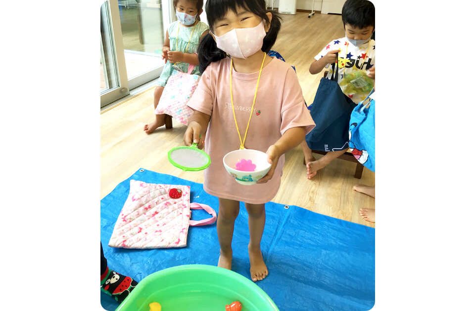 SuruSu祝昌こども園 夏祭りきんぎょすくいコーナーの様子 2021年7月