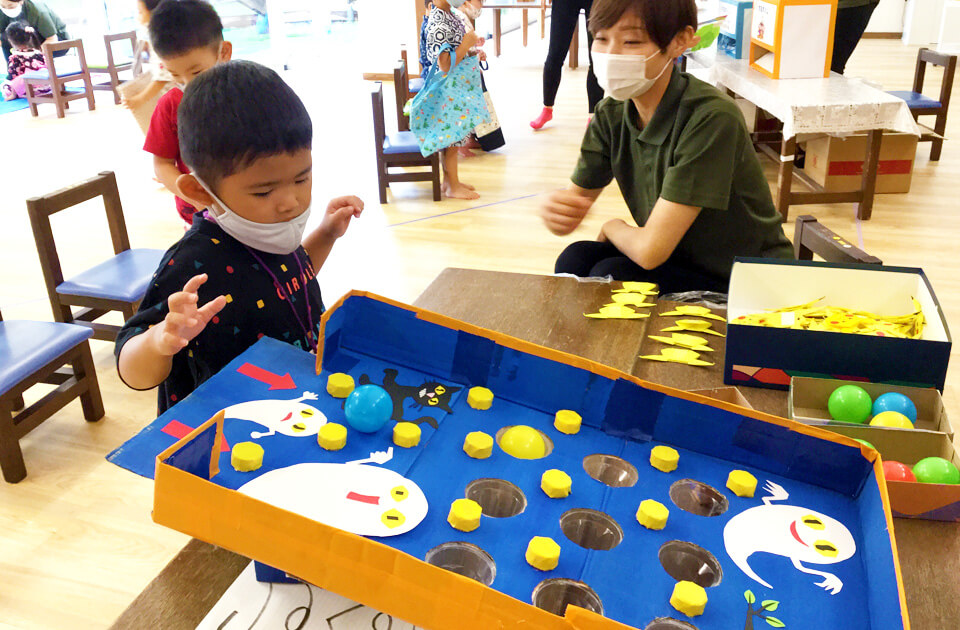 SuruSu祝昌こども園 夏祭りボールゲームコーナーの様子 2021年7月