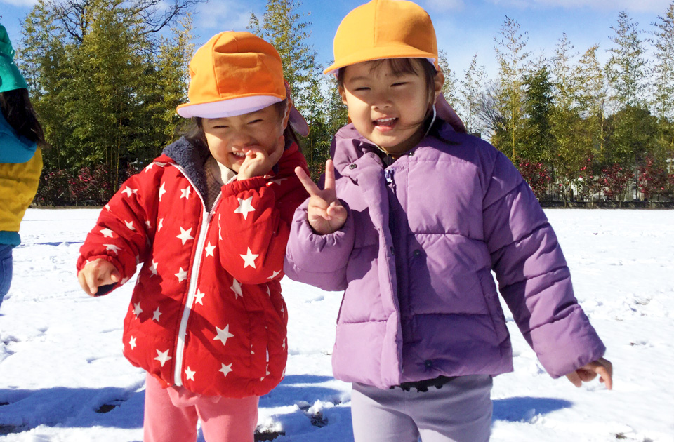 SuruSu祝昌こども園 雪遊びの様子 2022年2月